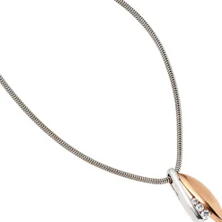 Anhänger 7,9x20mm mit 3 Zirkonia 375 Gold Rotgold Weißgold Halsschmuck Damen