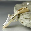 Anhänger 19x6mm mit Zirkonia in der Mitte 375 Gold Gelbgold Weißgold Damen