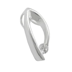 Anhänger 18,5x8mm mit Zirkonia 925 Silber oval Silberanhänger Damen