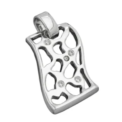 Anhänger 24x15mm mit Zirkonia 925 Silber rhodiniert Silberanhänger für Damen