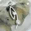Anhänger 28x9mm mit zwei Zirkonia weiß 925 Silber rhodiniert Damen