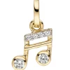 Anhänger 8x11,1mm Musik-Note aus 333 Gelbgold mit 6 Zirkonia Sechzehntelnote