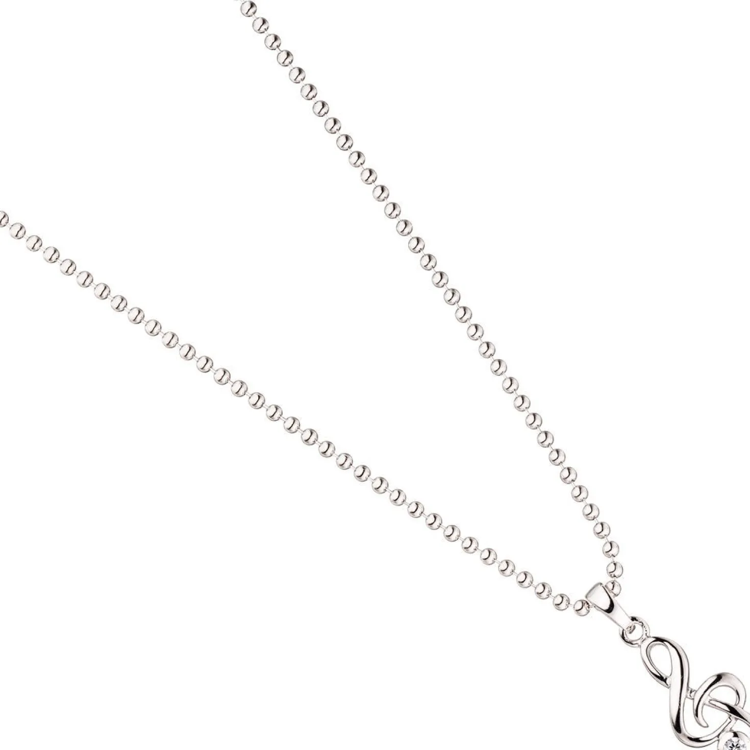Anhänger 7,5x16,6mm Musik Notenschlüssel mit Zirkonia weiß 925 Silber Kinder