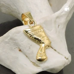 Anhänger 11x6mm Nofretete - ägyptische Königin glänzend 375 Gold Gelbgold