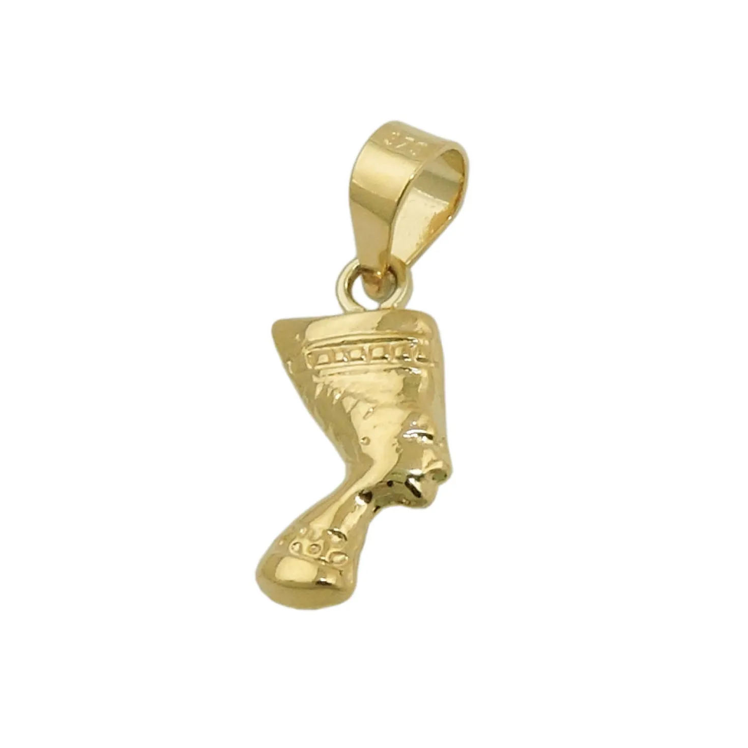 Anhänger 11x6mm Nofretete - ägyptische Königin glänzend 375 Gold Gelbgold