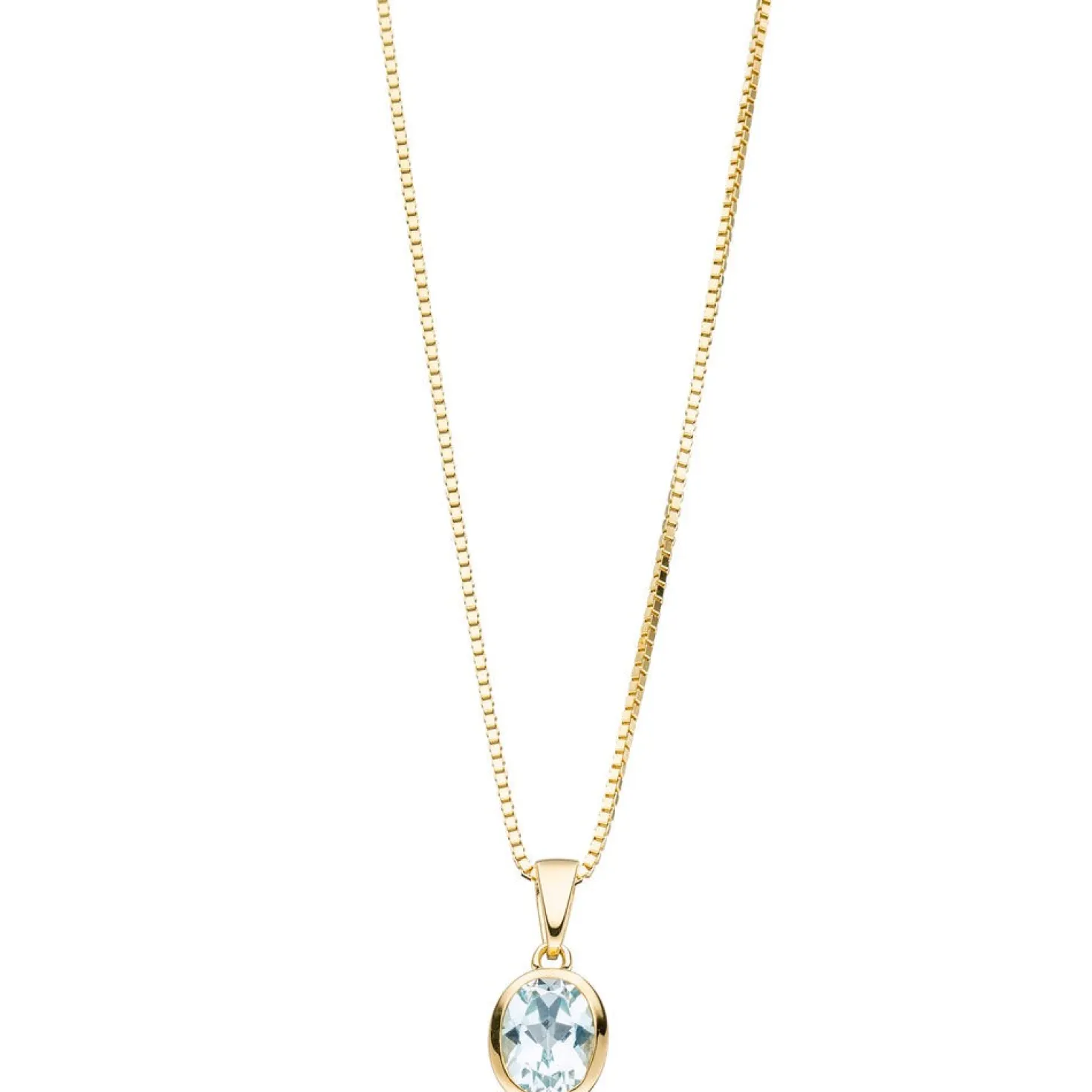 Anhänger 7,8x11,6mm ovaler Blautopas Topas facett hellblau 333 Gold Gelbgold