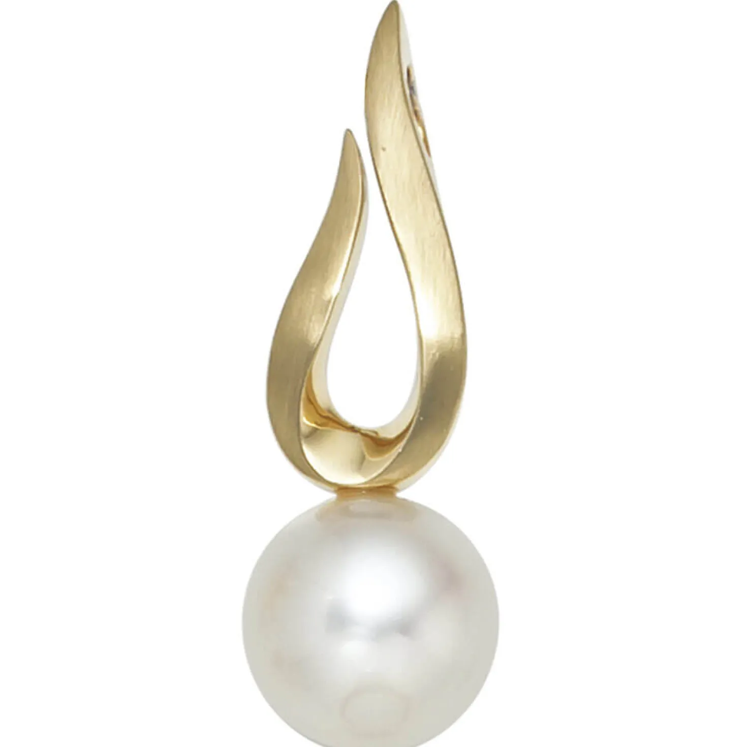 Anhänger 9,7x29,2mm Perlenanhänger mit Süßwasser Zuchtperle 585 Gold Gelbgold