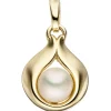 Anhänger 10,4x13,9mm Perlenanhänger Tropfen Süßwasser Zuchtperle 333 Gelbgold