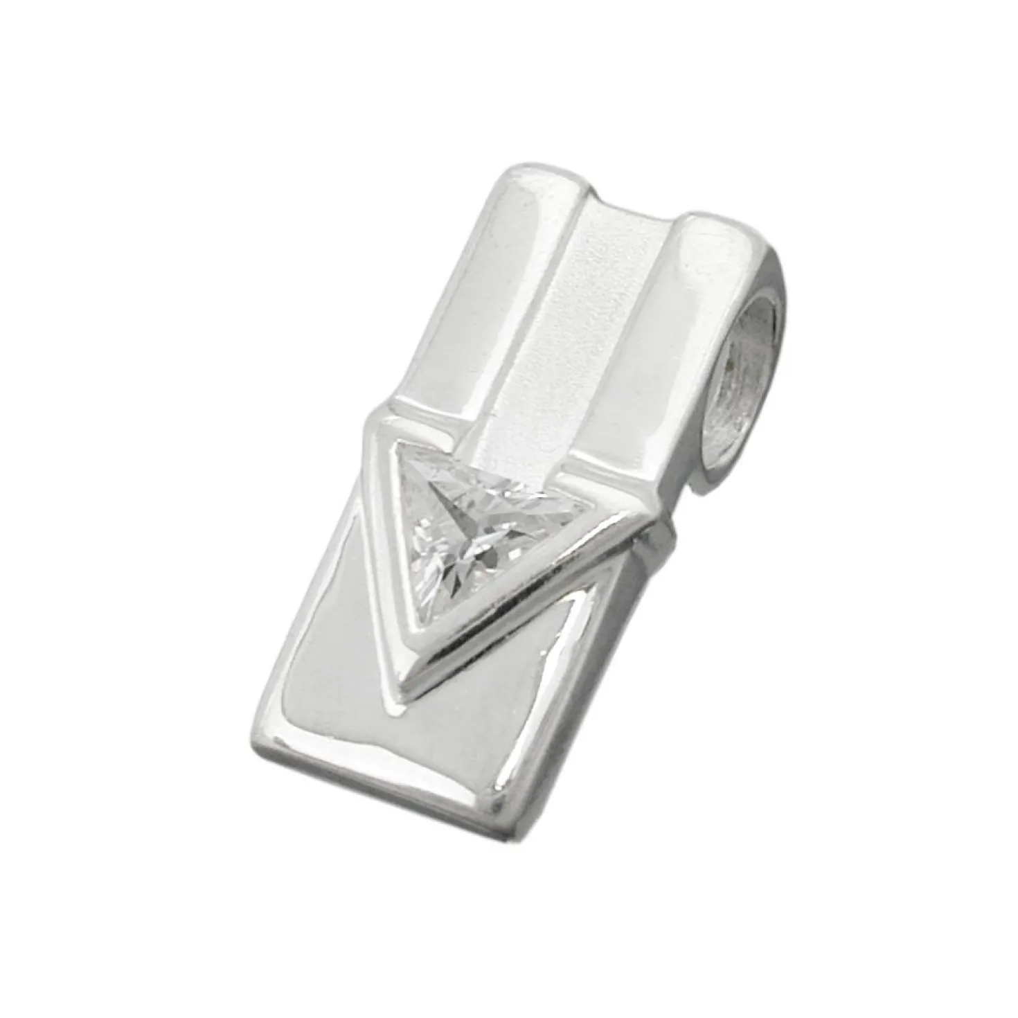 Anhänger 17x9mm Pfeil nach unten matt-glänzend Zirkonia 925 Silber Damen