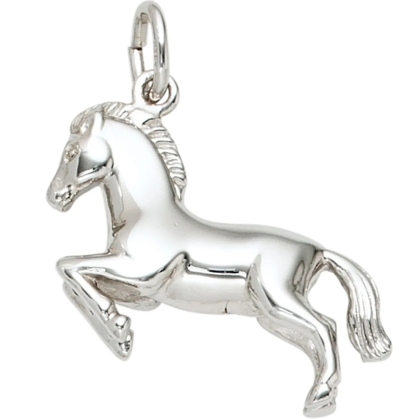 Anhänger 21,4x21mm Pferd aus 925 Silber Sterlingsilber rhodiniert Halsschmuck