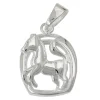 Anhänger 16x12mm Pferd Pferdchen im Hufeisen 925 Sterlingsilber für Kinder