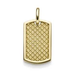Anhänger 24x15mm Rechteck abgerundet mit Struktur-Muster 585 Gold Gelbgold