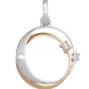 Anhänger 13,9x15,9mm Ringe überkreuzt Diamanten 0.03Ct W/SI 585 Gold rot/weiß