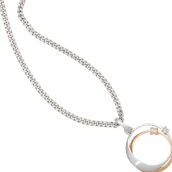 Anhänger 13,9x15,9mm Ringe überkreuzt Diamanten 0.03Ct W/SI 585 Gold rot/weiß