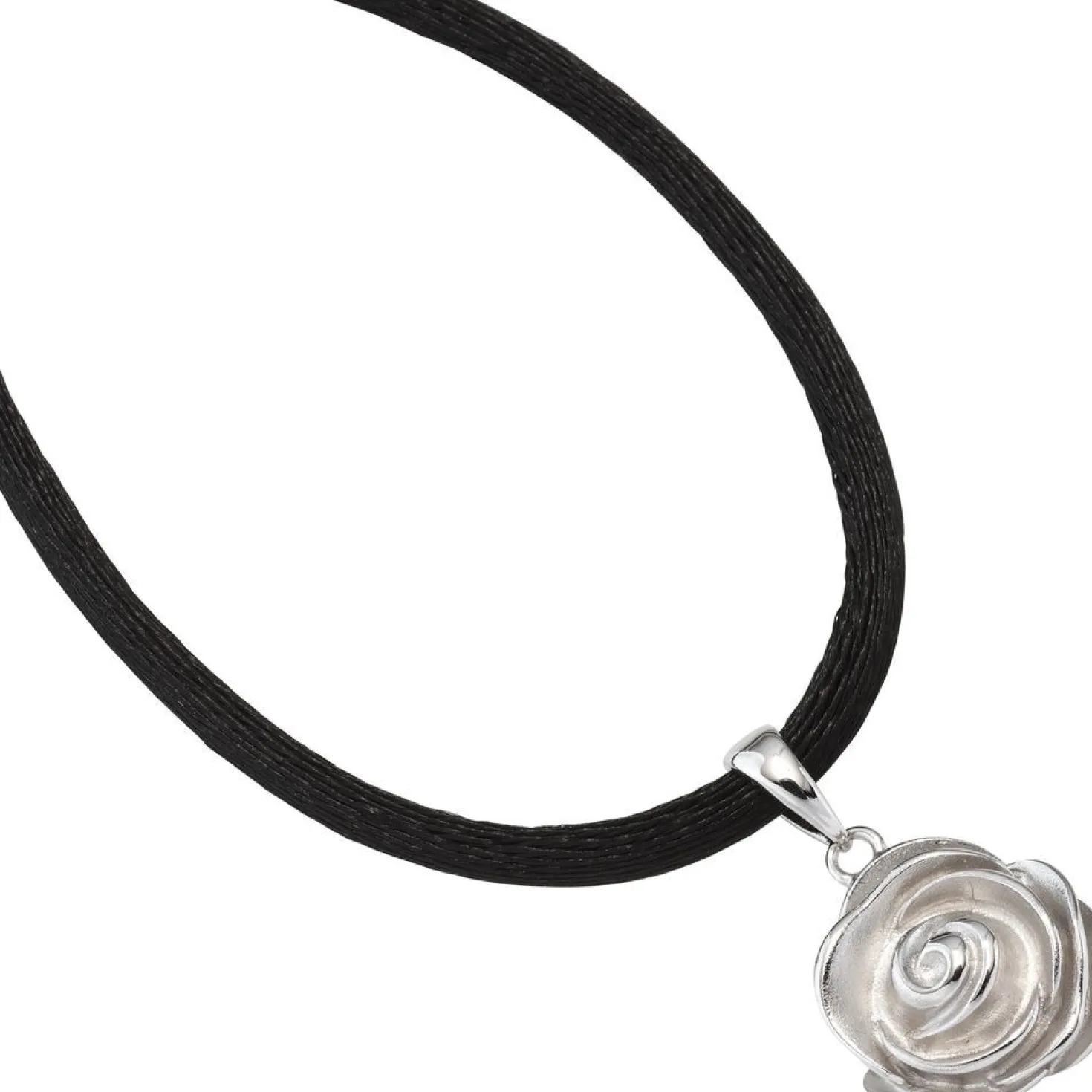 Anhänger 12,8x15mm Rose aus 925 Silber rhodiniert teilmattiert Damen