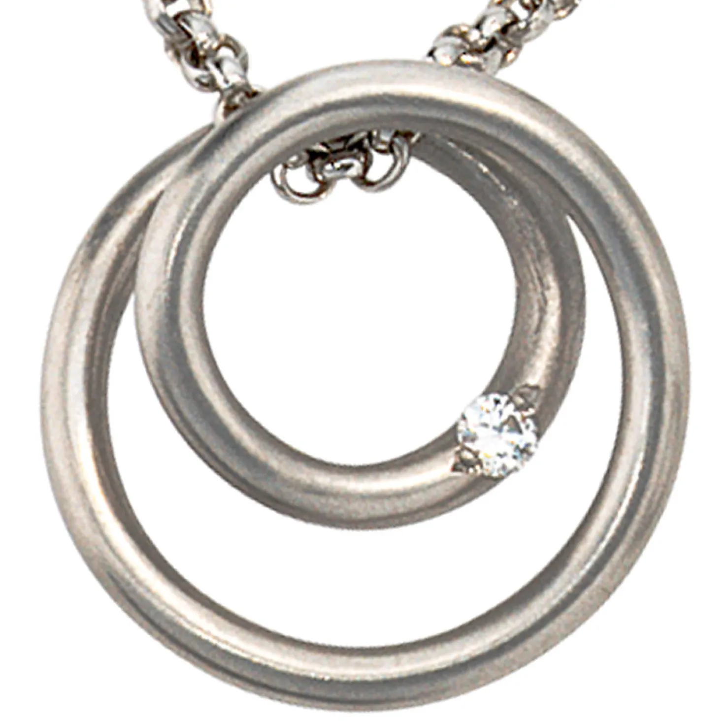 Anhänger 14,7x14,3mm runde Spirale mit Diamant 0.025Ct Brillant 950 Platin