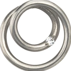 Anhänger 14,7x14,3mm runde Spirale mit Diamant 0.025Ct Brillant 950 Platin