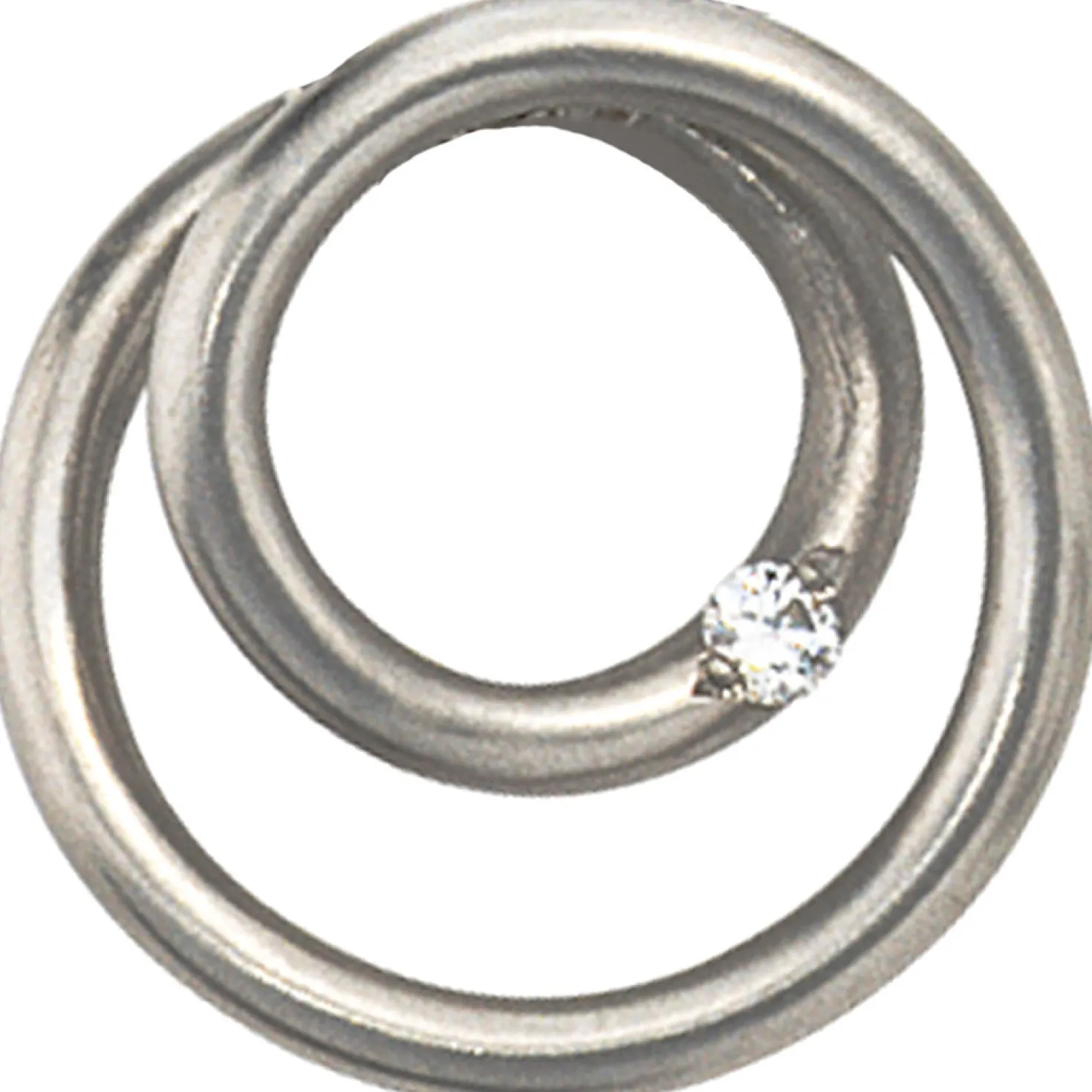 Anhänger 14,7x14,3mm runde Spirale mit Diamant 0.025Ct Brillant 950 Platin