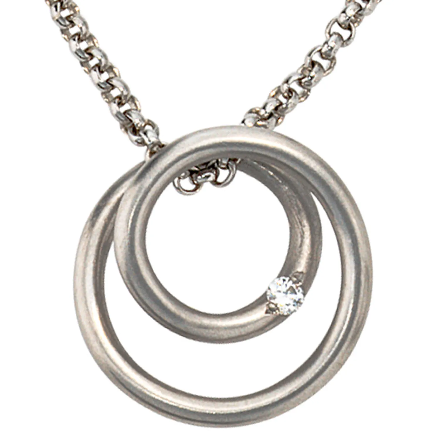 Anhänger 14,7x14,3mm runde Spirale mit Diamant 0.025Ct Brillant 950 Platin