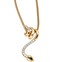 Anhänger 20,2x21,7mm Schlange mit 14 Diamanten 0.11Ct W/SI 585 Gold Gelbgold