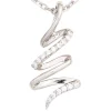 Anhänger 12x25,3mm Schlange mit Zirkonia weiß 925 Silber rhodiniert Damen