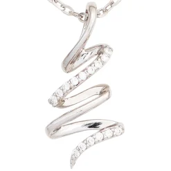 Anhänger 12x25,3mm Schlange mit Zirkonia weiß 925 Silber rhodiniert Damen