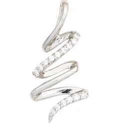 Anhänger 12x25,3mm Schlange mit Zirkonia weiß 925 Silber rhodiniert Damen