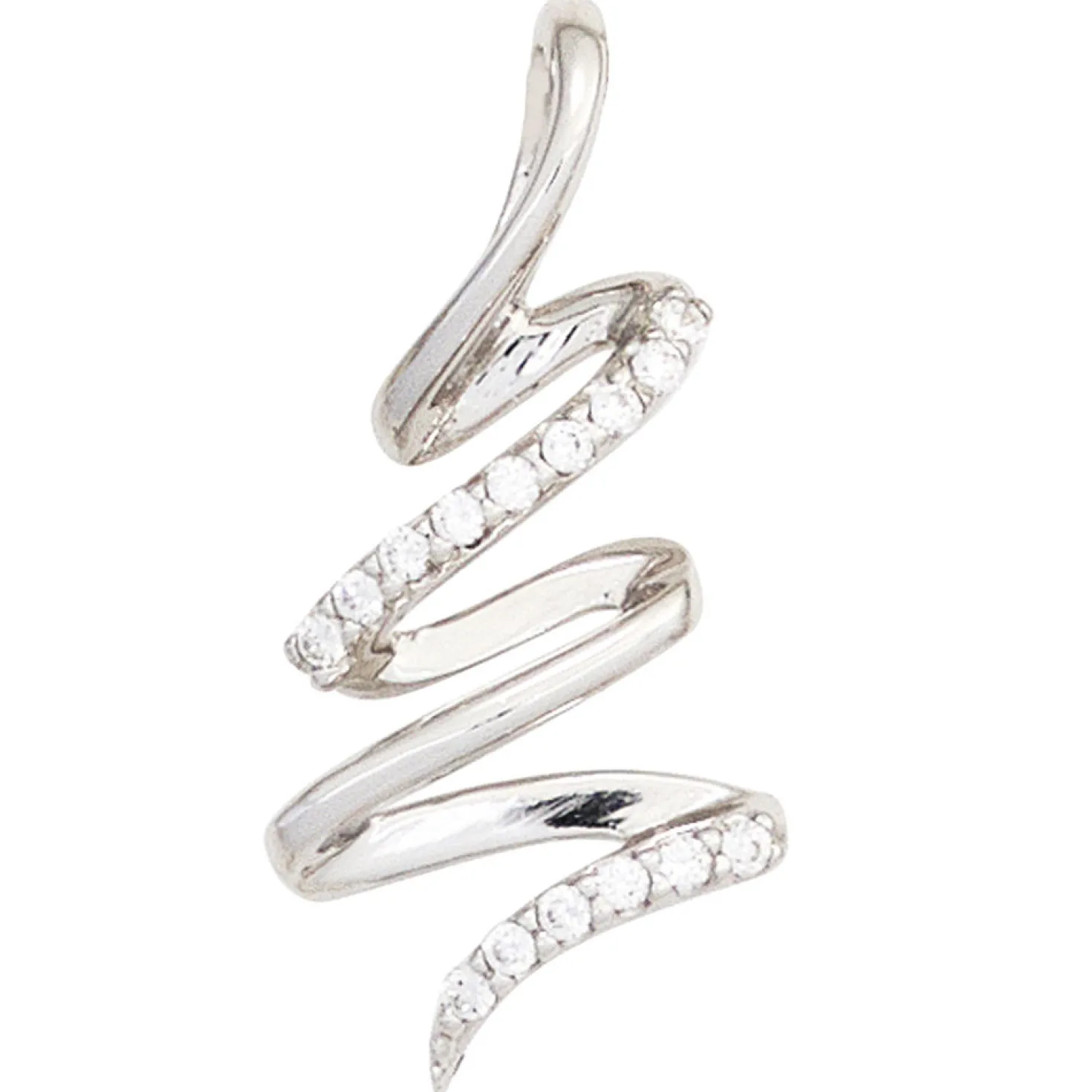 Anhänger 12x25,3mm Schlange mit Zirkonia weiß 925 Silber rhodiniert Damen