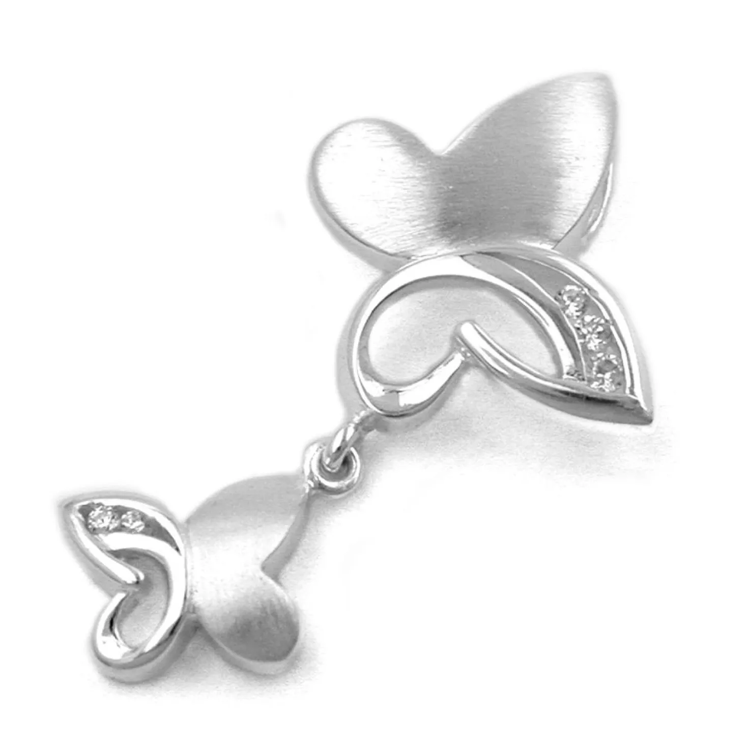 Anhänger 30x17mm Schmetterling Schmetterlinge aus 925 Silber Zirkonia Damen