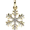 Anhänger 12,1x16,4mm Schneeflocke aus 333 Gold Gelbgold bicolor mit Zirkonia
