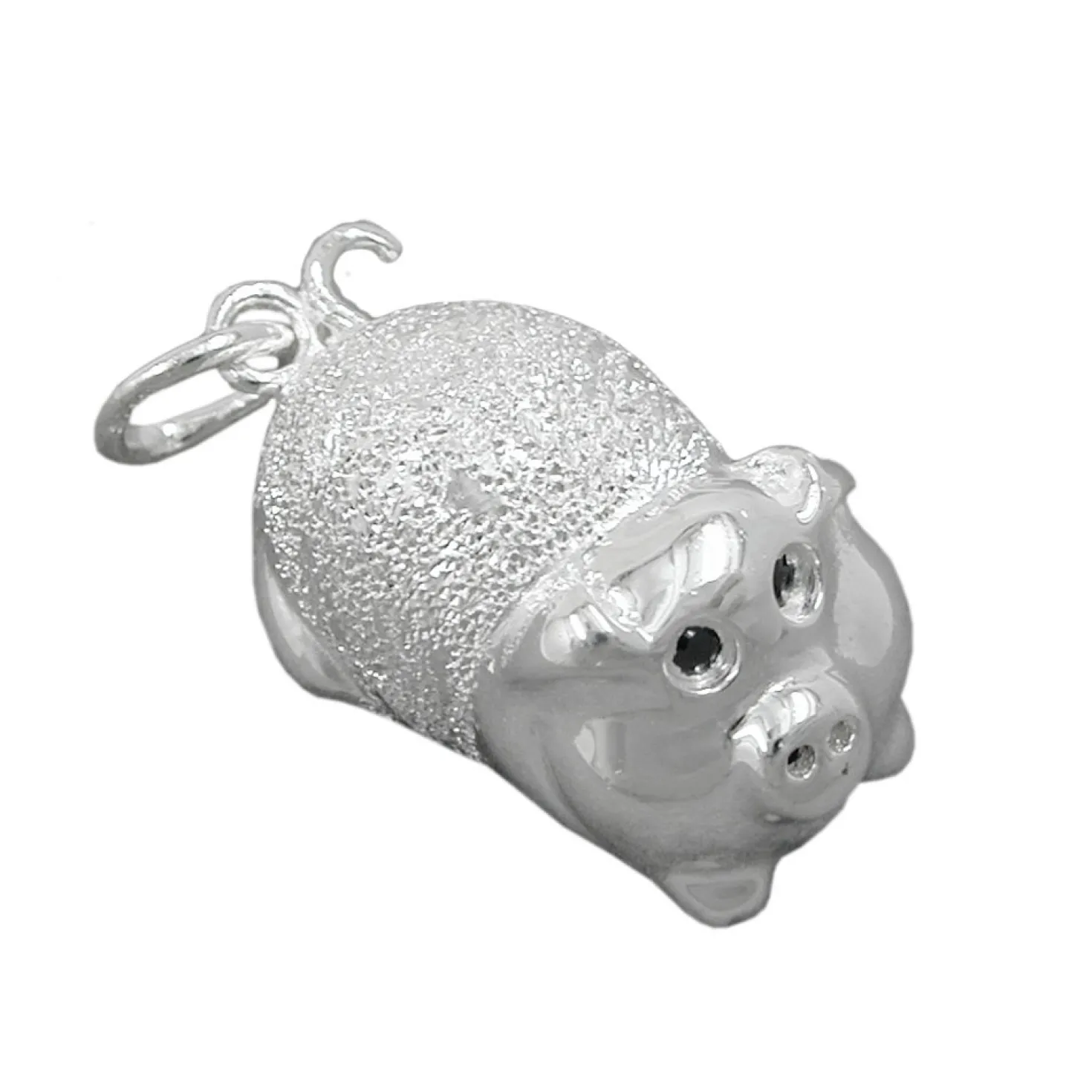 Anhänger 22x11mm - Schweinchen Ferkel Schwein Glücksschwein 925 Silber Damen