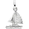 Anhänger 10,6x14,3mm Segelboot aus 925 Silber rhodiniert Halsschmuck für Kinder