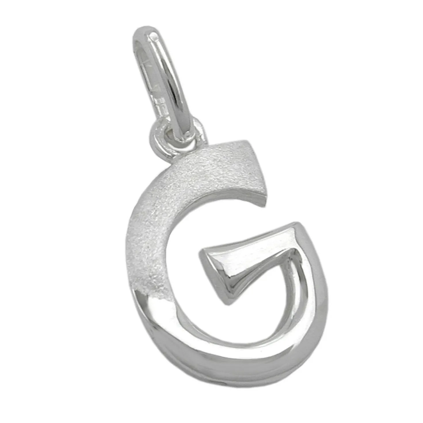 Anhänger 15x10mm Silberanhänger Buchstabe G aus echtem 925 Silber Unisex