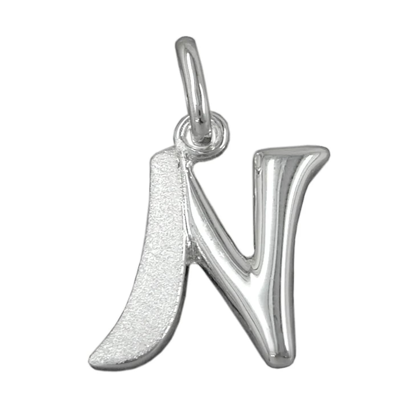Anhänger 15x12mm Silberanhänger Buchstabe N aus echtem 925 Silber Unisex