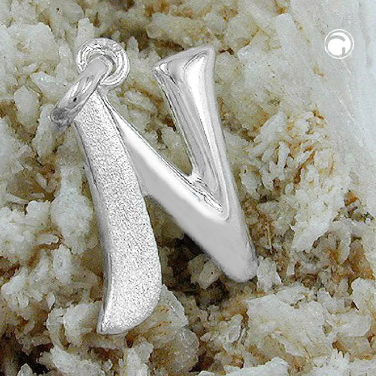 Anhänger 15x12mm Silberanhänger Buchstabe N aus echtem 925 Silber Unisex
