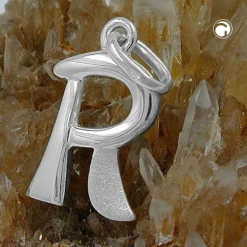 Anhänger 15x10mm Silberanhänger Buchstabe R aus echtem 925 Silber Unisex