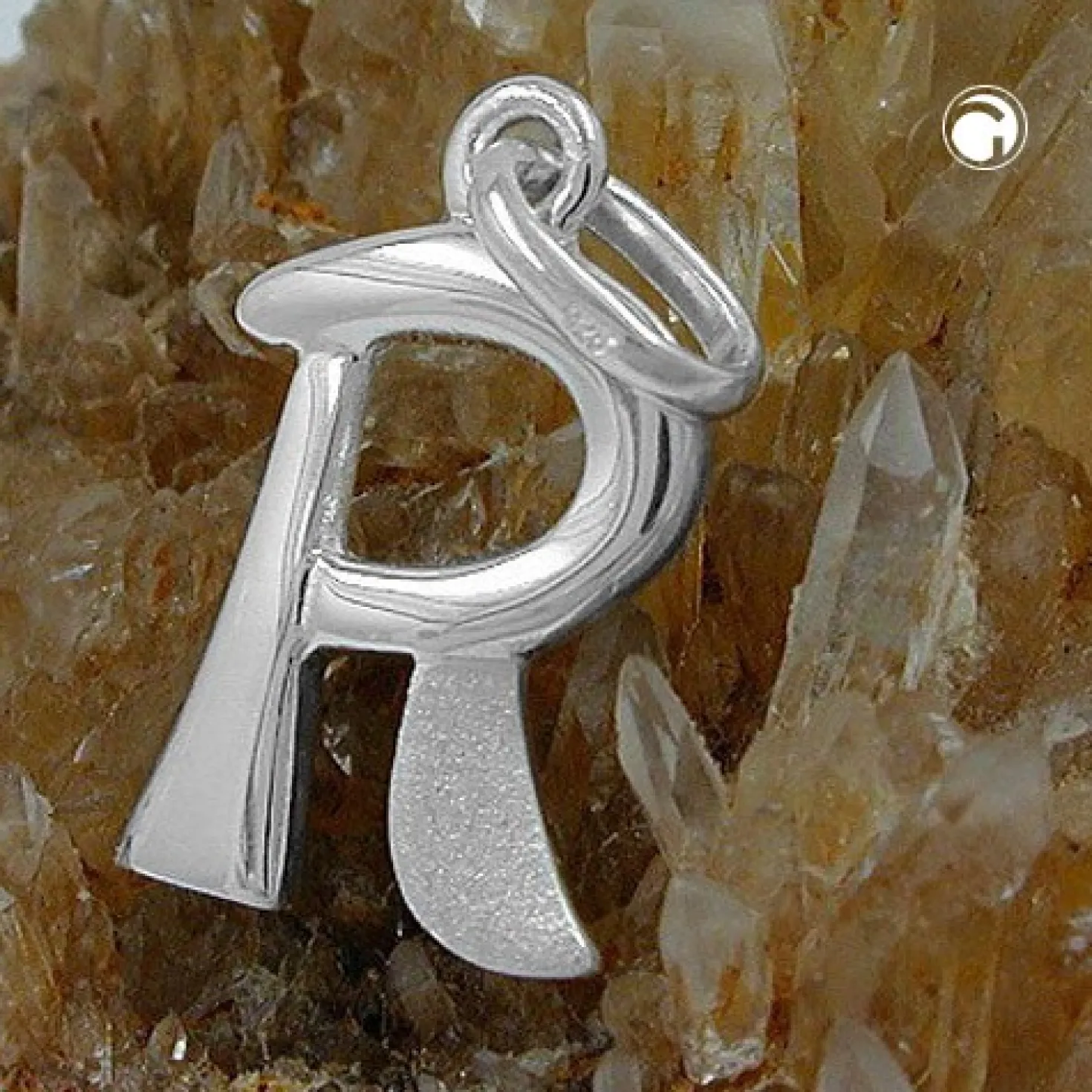 Anhänger 15x10mm Silberanhänger Buchstabe R aus echtem 925 Silber Unisex