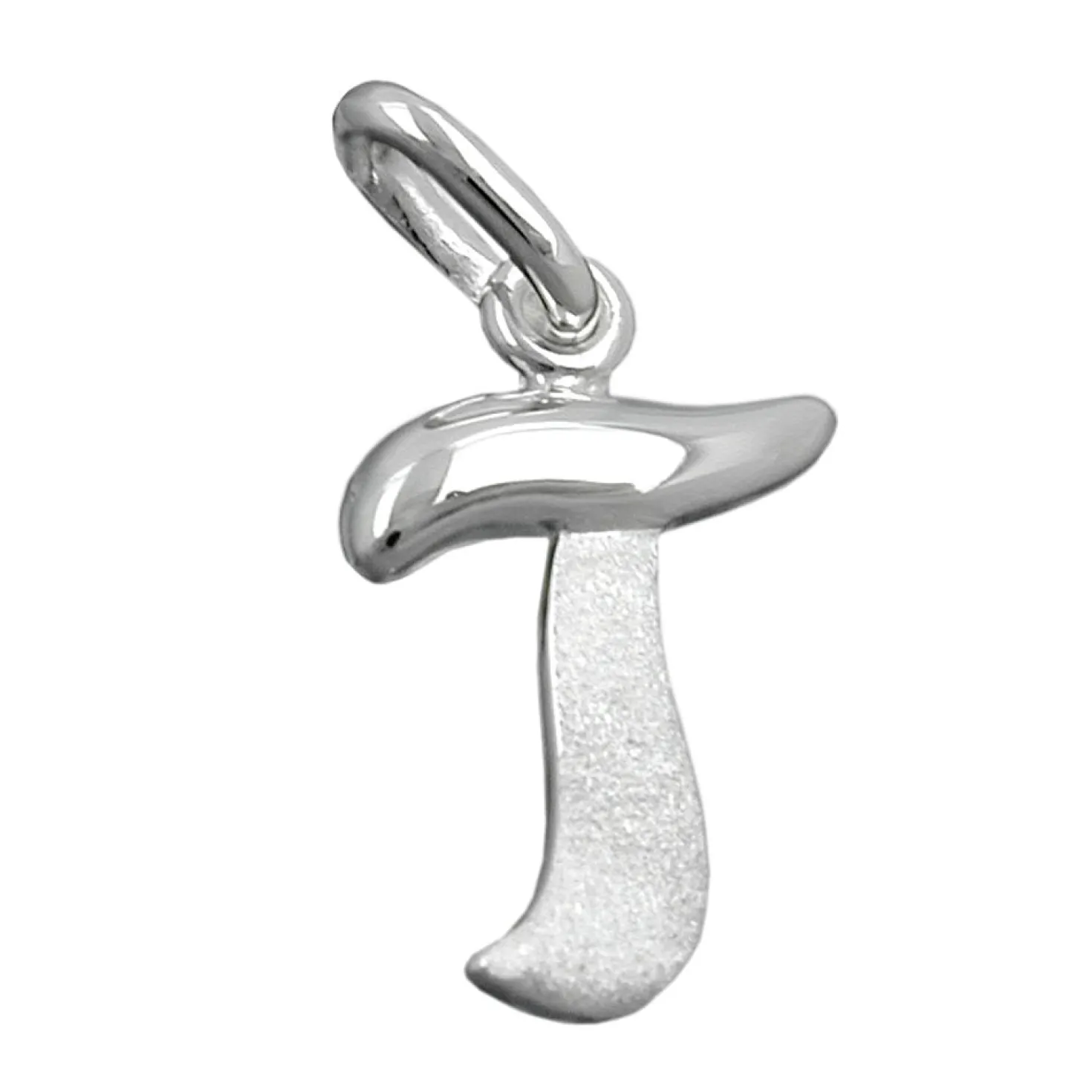 Anhänger 15x11mm Silberanhänger Buchstabe T aus echtem 925 Silber Unisex