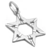Anhänger 29x22mm Silberanhänger David Stern matt echtes 925 Silber Unisex