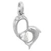 Anhänger 16x14mm Silberanhänger Delfin mit Zirkonia als Herz 925 Silber Damen
