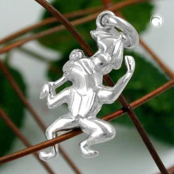 Anhänger 17x10mm Silberanhänger Frosch mit Schirm 925 Sterlingsilber Kinder