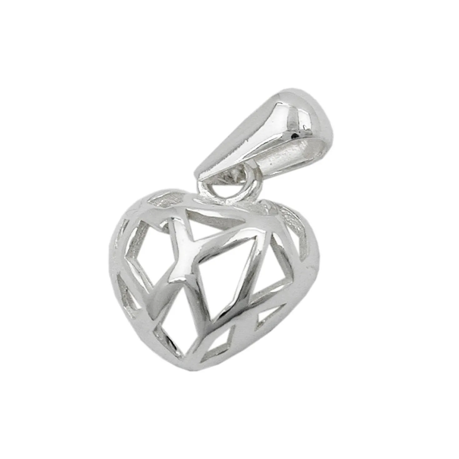 Anhänger 11x10mm Silberanhänger Herz durchbrochen 925 Silber für Damen