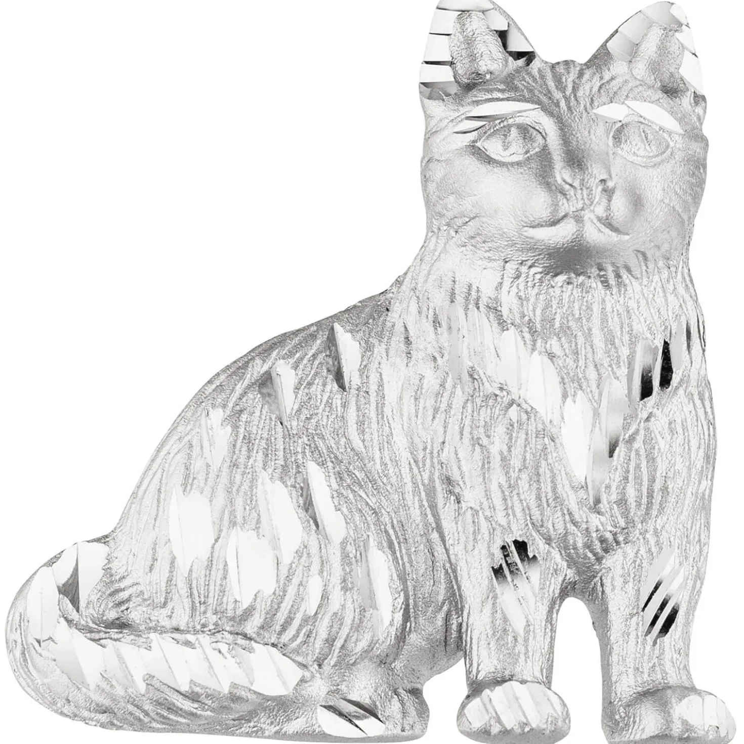 Anhänger 24,2x25,4mm Silberanhänger Katze aus 925 Silber rhodiniert teilmattiert