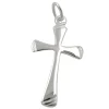 Anhänger 22x13mm Silberanhänger Kreuz Streifen am Enden 925 Silber Unisex