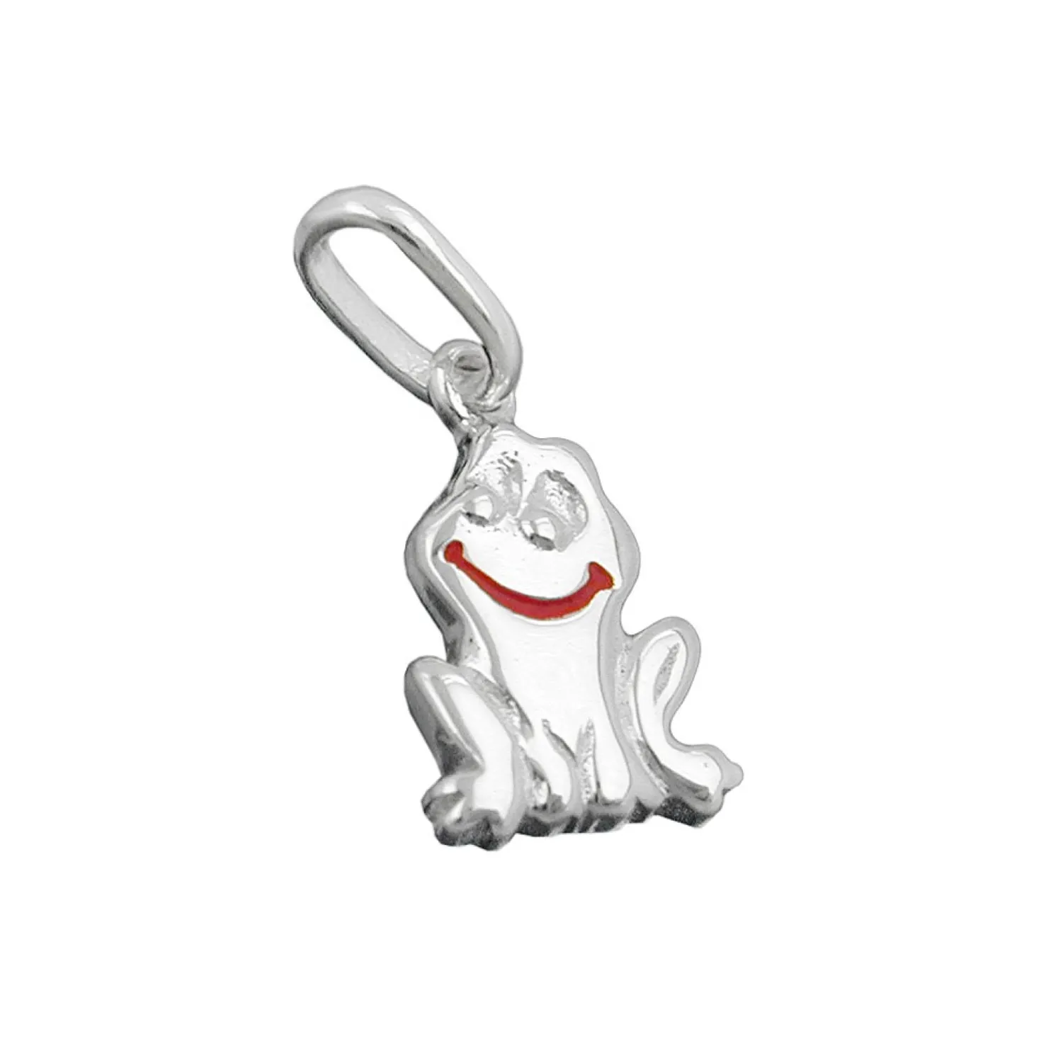 Anhänger 12x7,5mm Silberanhänger lächelnder Frosch aus 925 Silber für Kinder