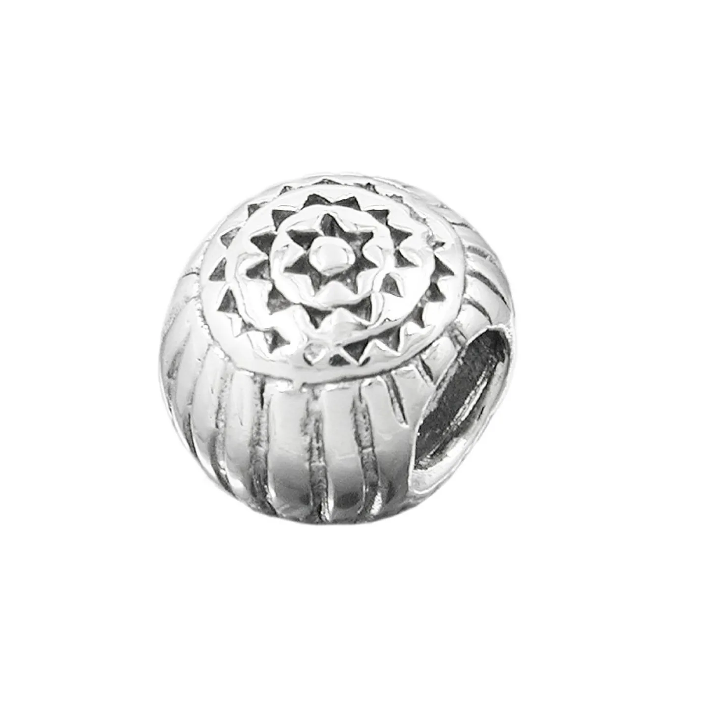 Anhänger 10x8mm Silberanhänger Perle-bead geschwärzt 925 Silber Damen