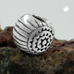 Anhänger 10x8mm Silberanhänger Perle-bead geschwärzt 925 Silber Damen