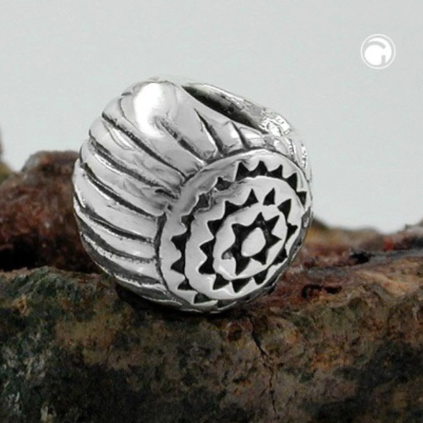 Anhänger 10x8mm Silberanhänger Perle-bead geschwärzt 925 Silber Damen