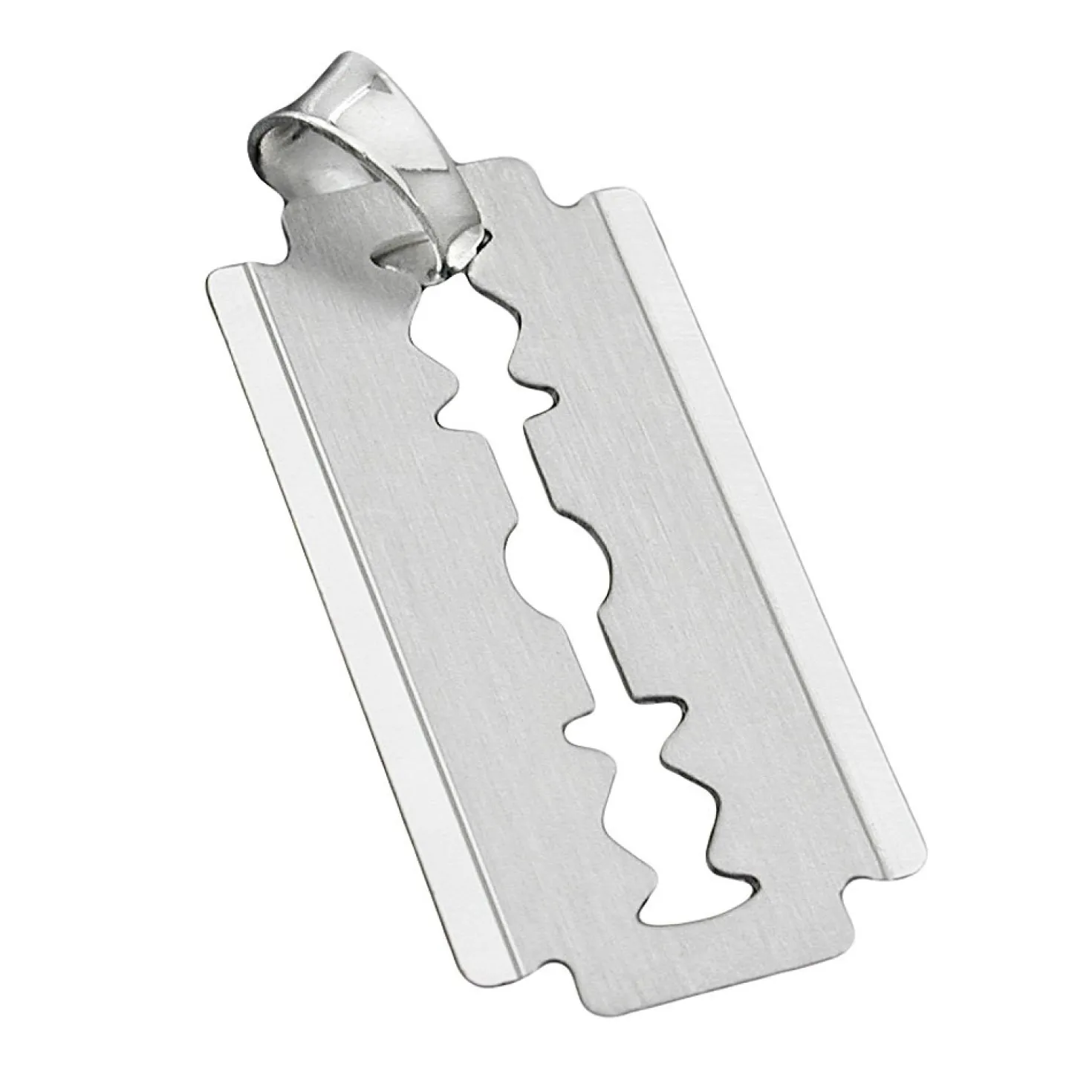Anhänger 30x15mm Silberanhänger Rasierklinge aus echtem 925 Silber Unisex