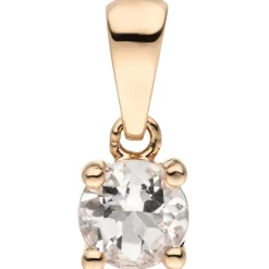 Anhänger 5x6,8mm Solitäranhänger mit rosafarbenen Morganit 585 Rotgold Rosegold
